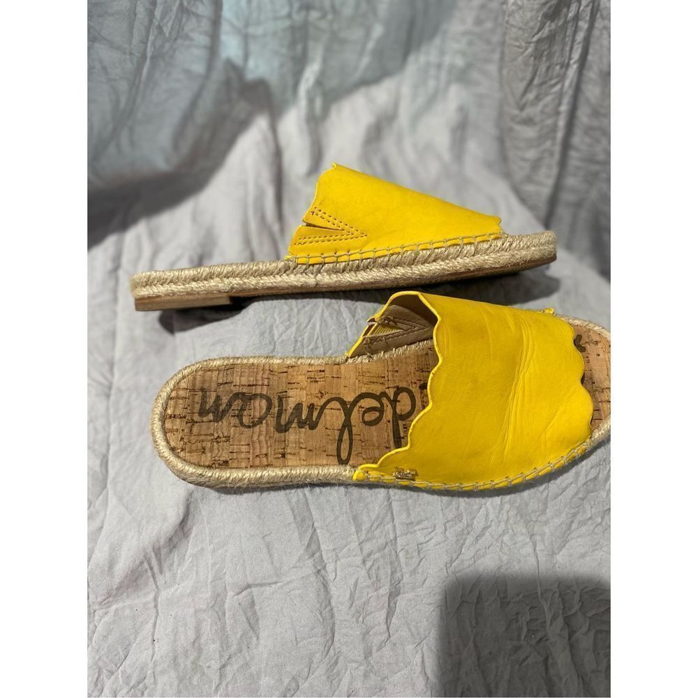 Sam Edelman espadrilles slip on sandals yellow leather